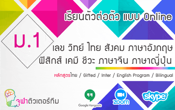 เรียนพิเศษภาษาไทย ม.1 Onlineตัวต่อตัว